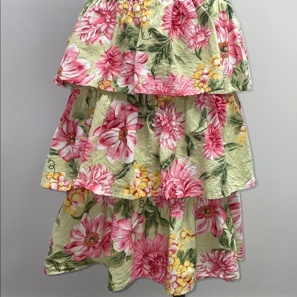April Cornell 100% Cotton Garden Floral Ruffle Tiered Pocket Kitchen Apron - Picture 3 of 16